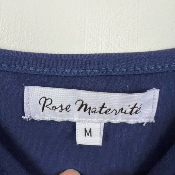 Rose Maternite Maternity Pregnancy Stretch Blue Nighty Medium Dress Midi Pyjamas - Picture 4 of 11